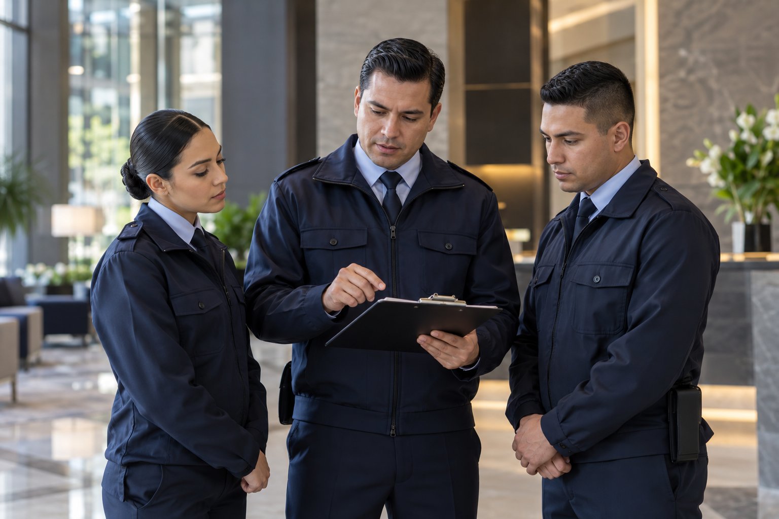 Imagen ilustrativa: Jefe de turno coordinando al equipo de seguridad